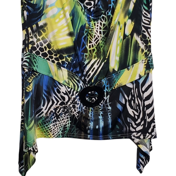 Joseph Ribkoff  Women's Multicolour Animal Pattern Short Sleeve Top Size 16 - Picture 8 of 12